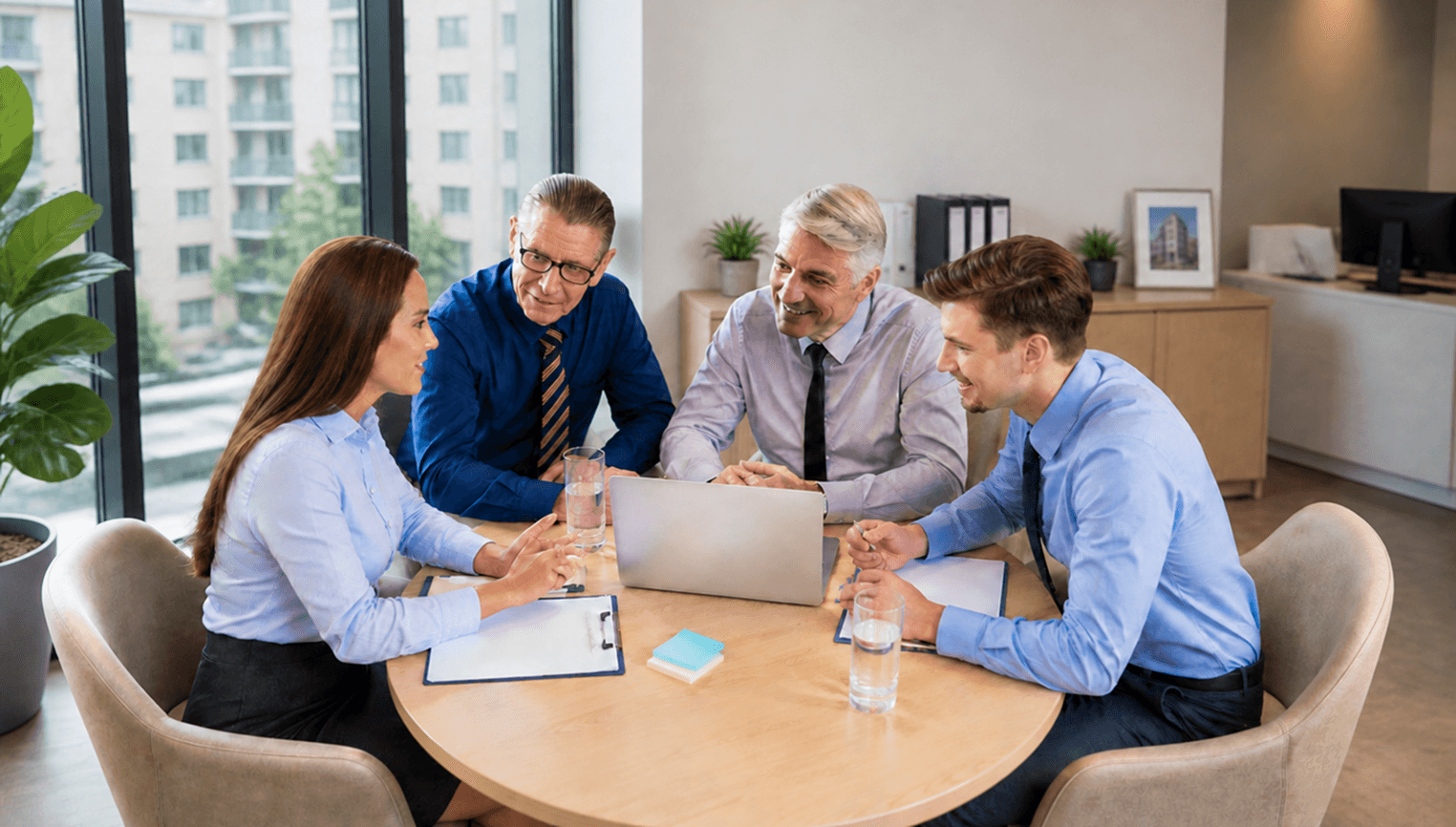 Property managers reviewing operations together