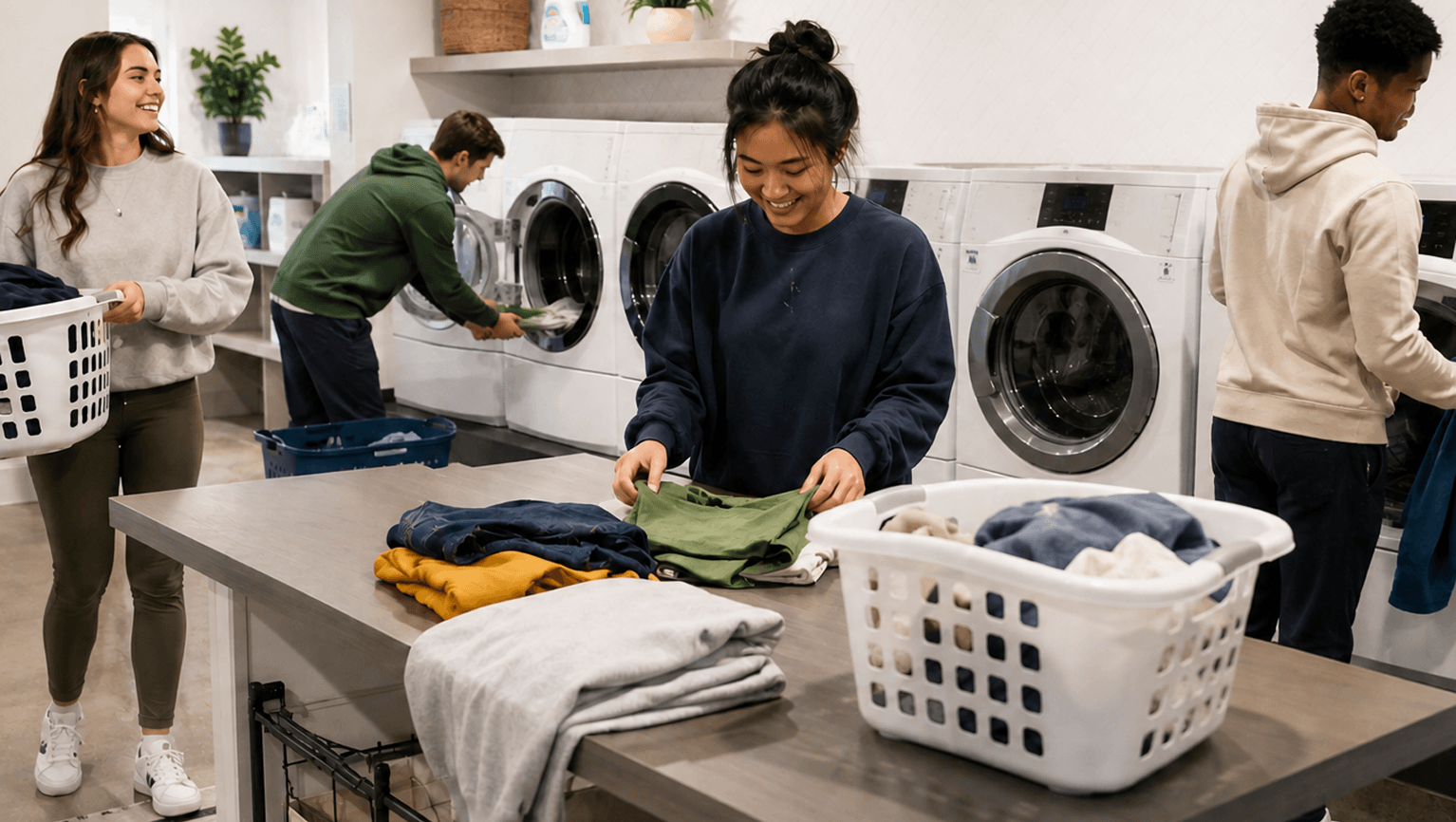 wrinsy team members handling laundry deliveries