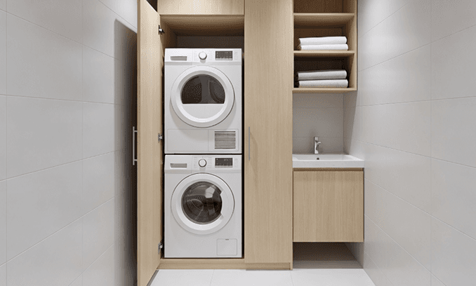 Washing machine in laundry room
