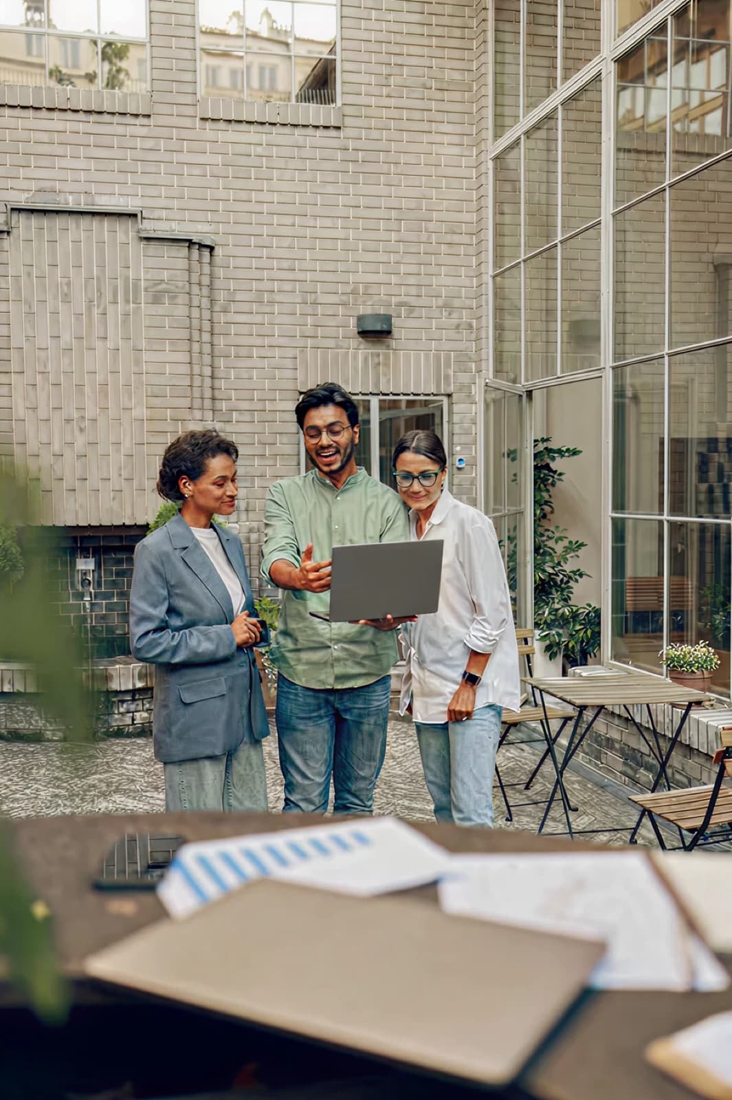 An operations team working in a building facility